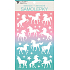 White stickers with glitter unicorns 14 x 24 cm