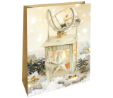 Nekupto Gift paper bag 46 x 33 x 10,5 cm golden lantern Christmas WBXL 1957 01
