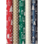 Zoewie Gift wrapping paper 70 x 150 cm Christmas Nordic Light green with white houses and trees