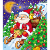 Press Plastic bag 44 x 50 cm with handle Santa Claus on his sleigh