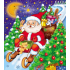 Press Plastic bag 44 x 50 cm with handle Santa Claus on his sleigh