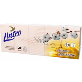Linteo Premium hygienic handkerchiefs with the scent of cotton 4 layers 10 x 10 pieces