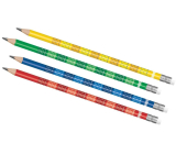 Colorino Pencil with Small Multiplication Table 1 piece assorted colors