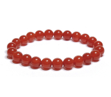 Carnelian bracelet elastic natural stone, ball 8 mm / 16-17 cm, Teach us here and now