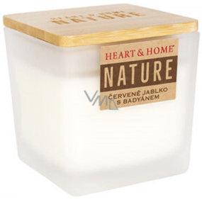 Heart & Home Nature Red apple with star anise scented candle large glass, burning time up to 40 hours 210 g