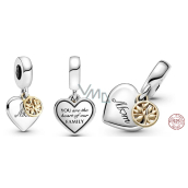 Sterling silver 925 Tree of Life, Heart, Mom, 2in1 family bracelet pendant