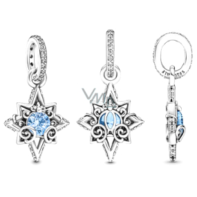 Charm Sterling silver 925 Disney Cinderella, blue star, bracelet pendant