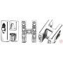 Charm Sterling silver 925 Alphabet letter H, bead for bracelet