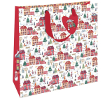 Nekupto Gift paper bag luxury 33 x 33 cm Christmas houses