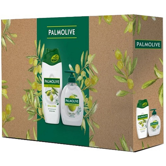 Palmolive Naturals Olive & Milk shower cream 250 ml + Naturals Milk & Olive liquid soap with dispenser 300 ml, cosmetic set for women