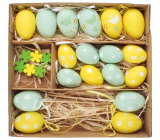 Eggs plastic decoration in box, mix of sizes 24 pieces set