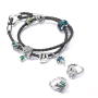 Charm Sterling silver 925 Hearts - rainforest atmosphere, pendant for bracelet love