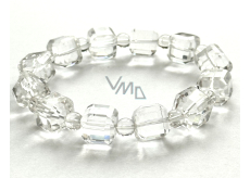 Azeztulite facet bracelet elastic natural stone 11 - 12 mm / 16 - 17 cm, high frequency energy