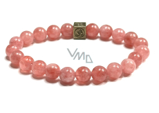 Rose Quartz / Strawberry Quartz Elastic Bracelet Natural Stone, 10 mm Bead / 16 - 17 cm, AAA Quality, the Most Perfect Healer