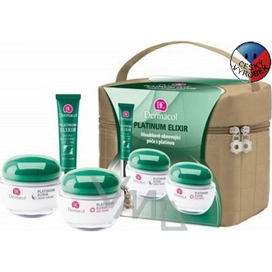 Dermacol Platinum Elixir day 50 ml + night cream 50 ml + eye cream 15 ml, cosmetic set