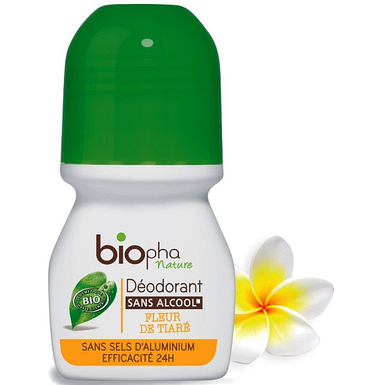 BioPha Flower Tiaras ball deodorant without alcohol, salt, aluminum for sensitive skin in organic quality roll-on for women 50 ml