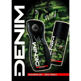 Denim Wild shower gel for men 250 ml + deodorant spray 150 ml, cosmetic set