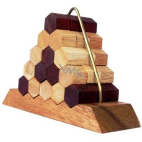 Albi Brain Teaser Beehive Pyramid, Wooden design puzzle