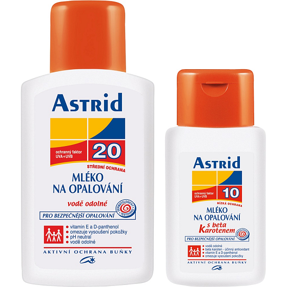 Astrid F20 Suntan lotion 200 ml + F10 Beta-carotene suntan lotion 100 ml