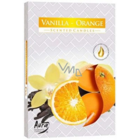 Bispol Aura Vanilla Orange - Vanilla and orange scented tealights 6 pieces