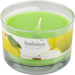 Bolsius Aromatic Green Apple - Green Apple scented candle in glass 90 x 65 mm 247 g burning time approx. 30 hours