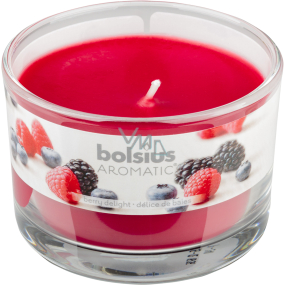 Bolsius Aromatic Berry Delight - Adorable berries scented candle in glass 90 x 65 mm 247 g burning time approx. 30 hours