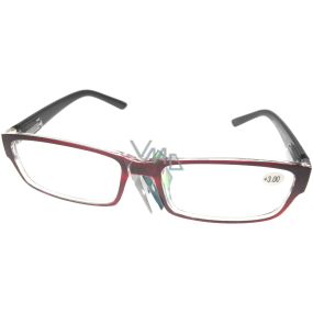 Berkeley Reading glasses +3.0 plastic red frames, black 1 piece MC2062