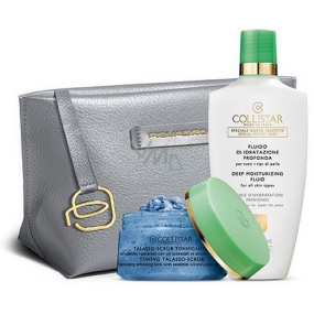 Collistar Toning Talasso Scrub body exfoliator for skin elasticity with essential oils 150 g + Deep Moisturizing Fluid 400 ml + cosmetic bag, cosmetic set