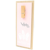 Nekupto Home Decor Wooden Board with Clip Lilac 30 x 12 cm