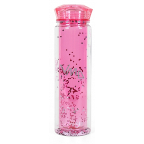 Albi Drinking bottle with double wall pink glitter 600 ml