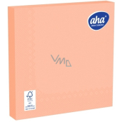 Aha Paper napkins 3 ply 33 x 33 cm 20 pieces of one-color salmon