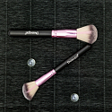Donegal Love Pink cosmetic brush with synthetic bristles for powder 17 cm