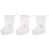 White plush Christmas stocking 40 cm 1 piece