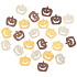 Wooden pumpkins beige-yellow-brown 2 cm 24 pieces