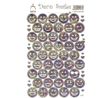 Arch Holographic decorative stickers smilies silver-color 18 x 12 cm 417