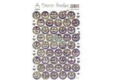 Arch Holographic decorative stickers smilies silver-color 18 x 12 cm 417