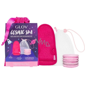 Glov Cosmic Spa reusable make-up removing tampons 5 pieces + cellulite gloves + tampon washing bag + product storage bag, cosmetic set