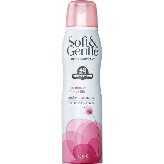 Soft & Gentle Jasmine and coconut milk antiperspirant deodorant spray 150 ml