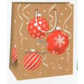 Ditipo Gift paper bag 26.4 x 13.6 x 32.7 cm Christmas brown - red flask