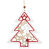 Wooden tree with gold glitter for hanging Red 15 x 17 cm