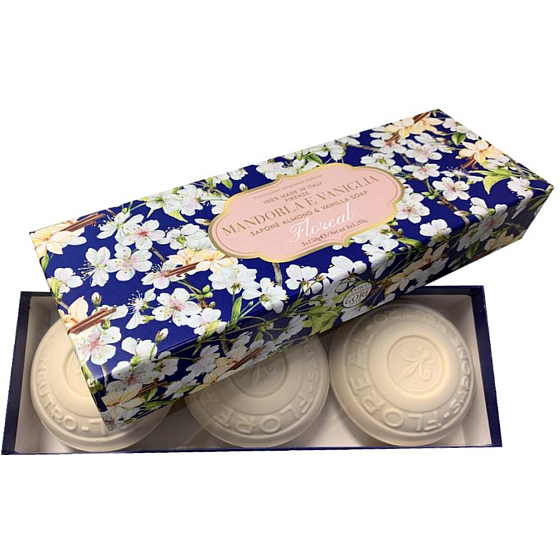 Antico Saponificio Gori Floreal Mandorla e Vaniglia handmade Italian soap 3 x 150 g
