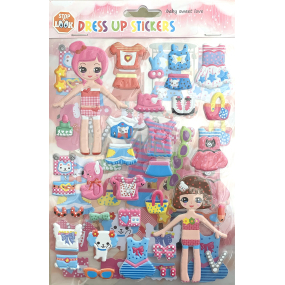 Ditipo Dress Up Dolls and clothes stickers for girls 15,5 x 20 cm 2 sheets