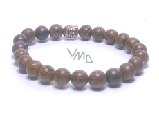 Wooden bracelet natural dark 8mm/ 16 - 17cm,