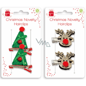 Staples with Christmas motif Reindeer, Trees 4 cm 2 pieces
