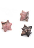 Rhodonite Merkaba natural stone 13 mm, great healer of hearts