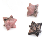 Rhodonite Merkaba natural stone 13 mm, great healer of hearts