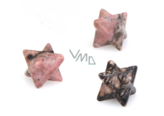 Rhodonite Merkaba natural stone 13 mm, great healer of hearts
