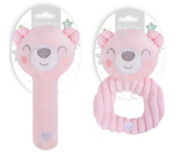 First Steps Plush Rattle Pink Teddy Bear 0+