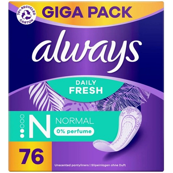 Always Daily Fresh Normal sanitary napkins 76 pcs