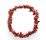 Jasper red bracelet elastic chopped natural stone 19 cm, full care stone